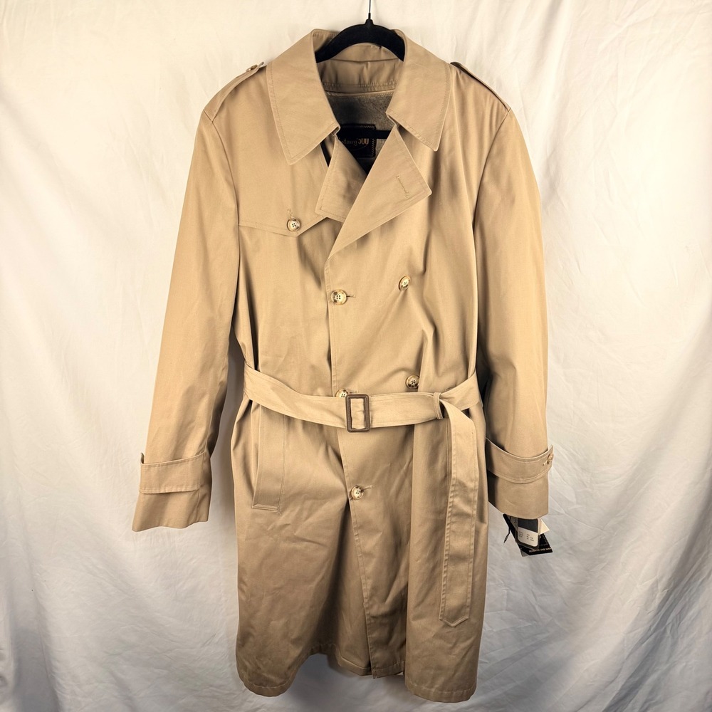 Vintage Botany 500 Fleece Lined Classic Trench Coat 40 Long NWT Old Money NWT‎